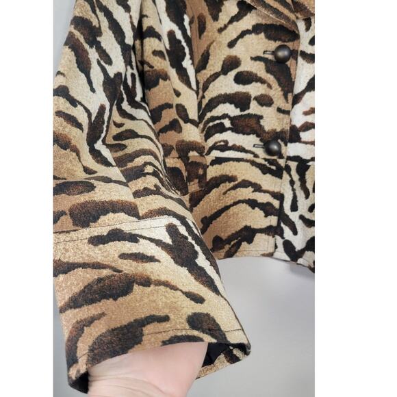 Anthracite Anthropologie Jacket Womens Size X-Large Cheetah Print 2 Button NWOT - Picture 6 of 11